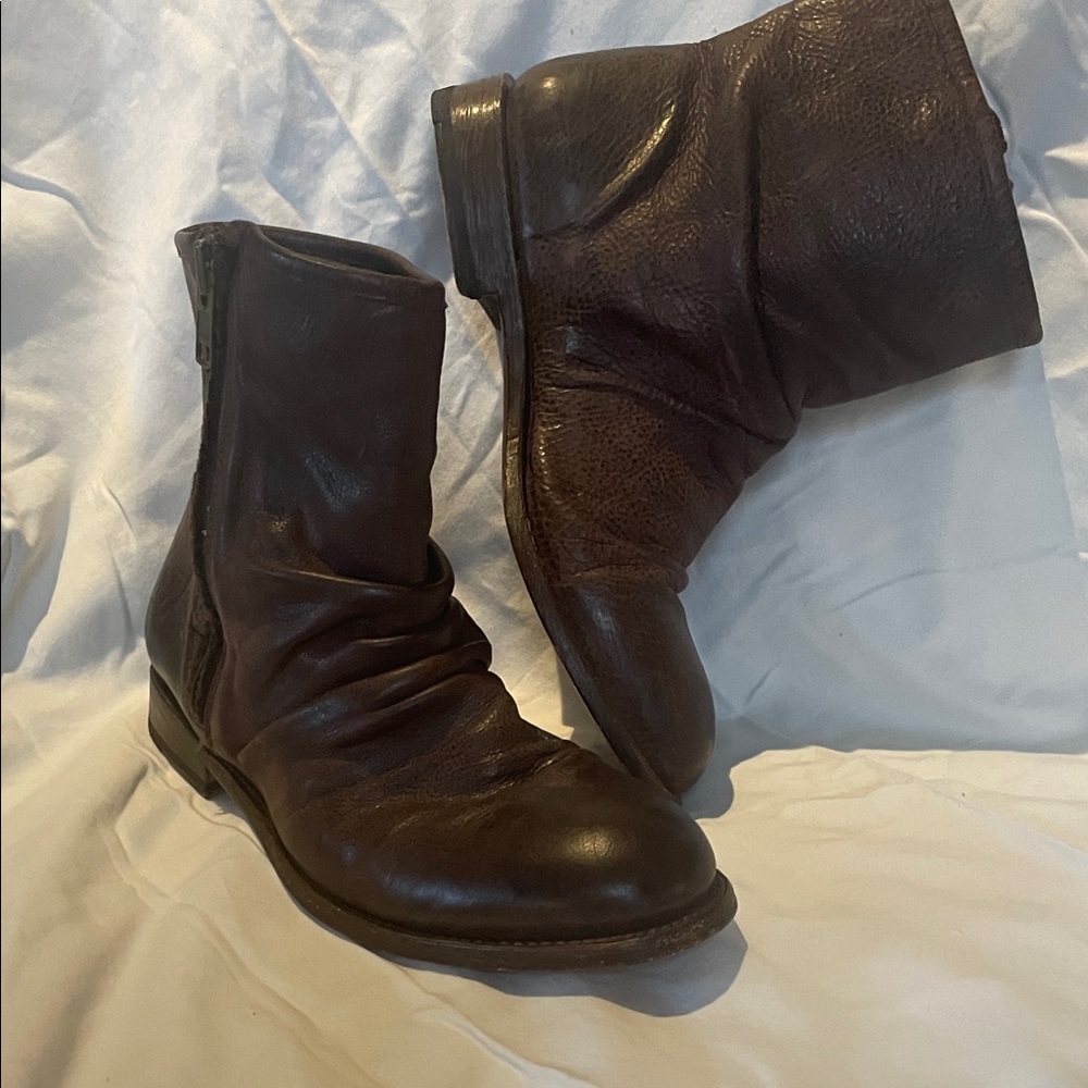 JOHN FLUEROG women’s 10 men’s 8 Brown Leather ANKLE Boots GREAT CON boutique